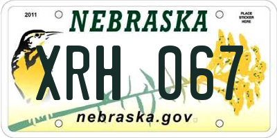 NE license plate XRH067