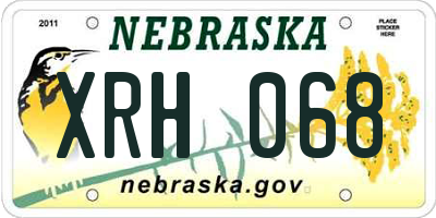 NE license plate XRH068