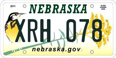 NE license plate XRH078