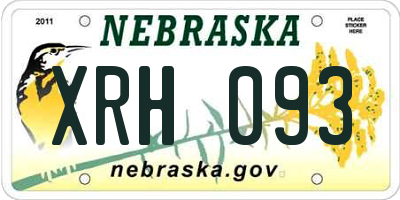 NE license plate XRH093