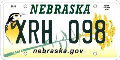 NE license plate XRH098