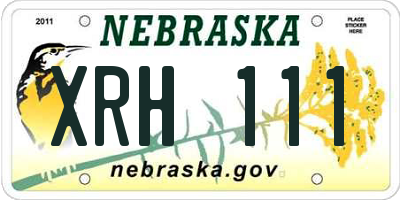 NE license plate XRH111