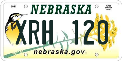 NE license plate XRH120