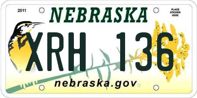NE license plate XRH136