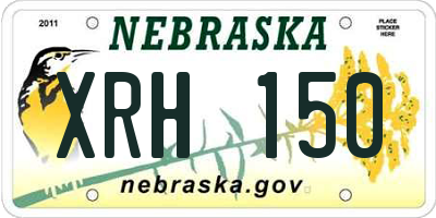 NE license plate XRH150