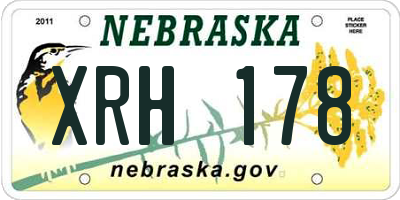 NE license plate XRH178