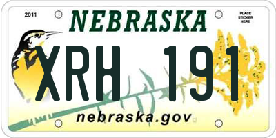 NE license plate XRH191