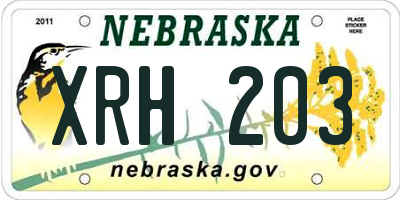 NE license plate XRH203