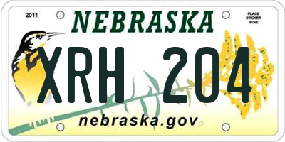 NE license plate XRH204