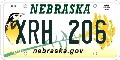 NE license plate XRH206