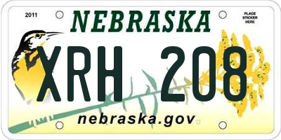 NE license plate XRH208