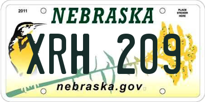 NE license plate XRH209