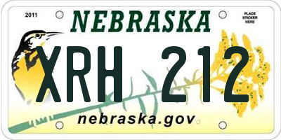 NE license plate XRH212