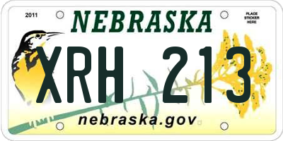 NE license plate XRH213