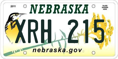 NE license plate XRH215