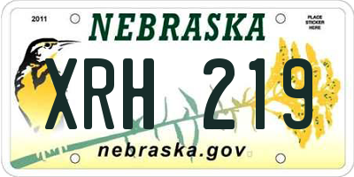 NE license plate XRH219