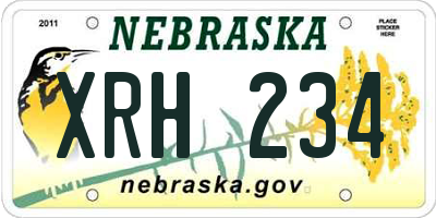 NE license plate XRH234