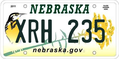 NE license plate XRH235