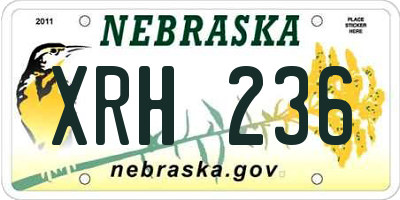 NE license plate XRH236