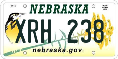 NE license plate XRH238