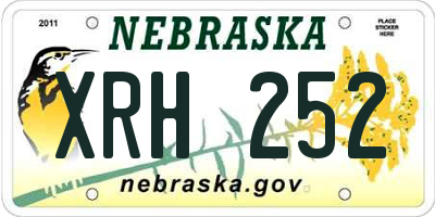 NE license plate XRH252