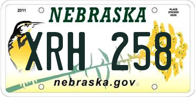 NE license plate XRH258