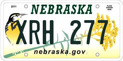 NE license plate XRH277