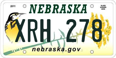 NE license plate XRH278