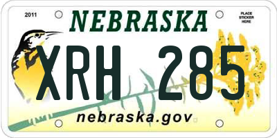 NE license plate XRH285