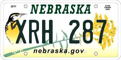 NE license plate XRH287