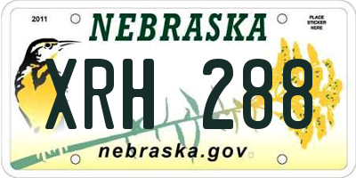 NE license plate XRH288