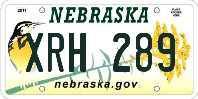 NE license plate XRH289