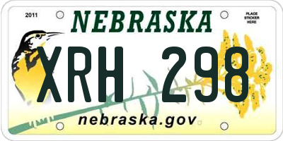 NE license plate XRH298
