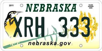 NE license plate XRH333