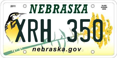 NE license plate XRH350