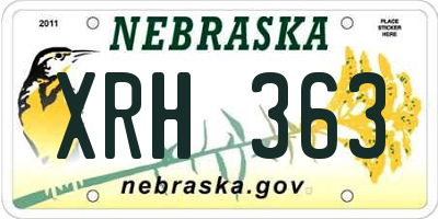 NE license plate XRH363