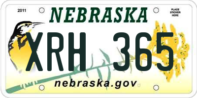 NE license plate XRH365