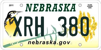 NE license plate XRH380