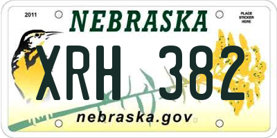 NE license plate XRH382