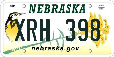 NE license plate XRH398