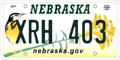 NE license plate XRH403