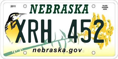 NE license plate XRH452