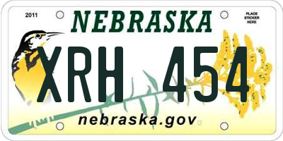 NE license plate XRH454