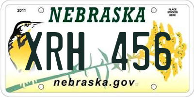 NE license plate XRH456
