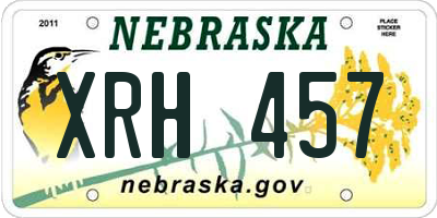 NE license plate XRH457