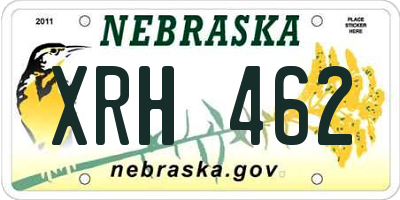 NE license plate XRH462