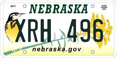 NE license plate XRH496
