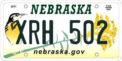 NE license plate XRH502