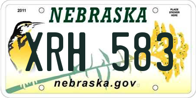 NE license plate XRH583
