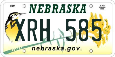 NE license plate XRH585